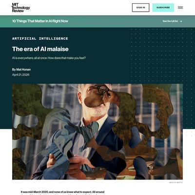 The era of AI malaise | MIT Technology Review