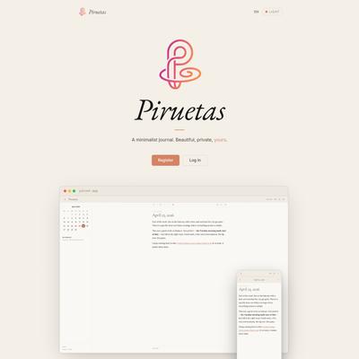 Piruetas — A minimalist private journal