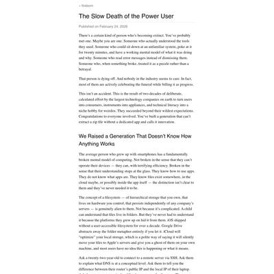 The Slow Death of the Power User — fireborn