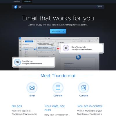 Thundermail Email Hosting — Thunderbird Pro