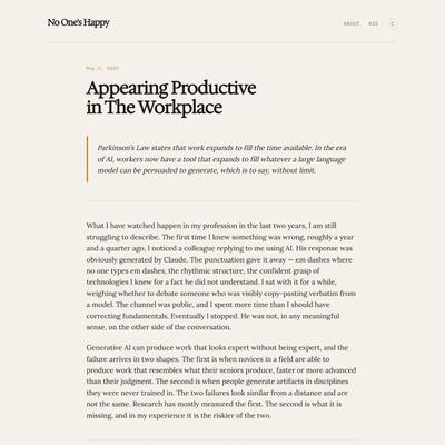 Appearing Productive in The Workplace — No One's Happy