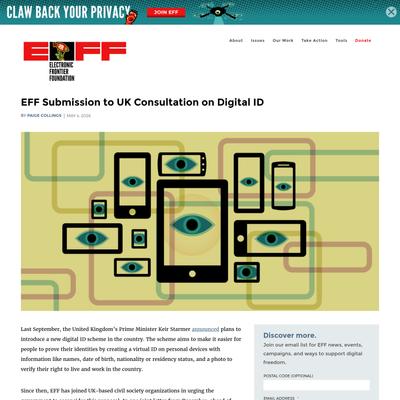 EFF Submission to UK Consultation on Digital ID | Electronic Frontier Foundation