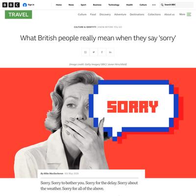 What British people really mean when they say 'sorry' - BBC Travel