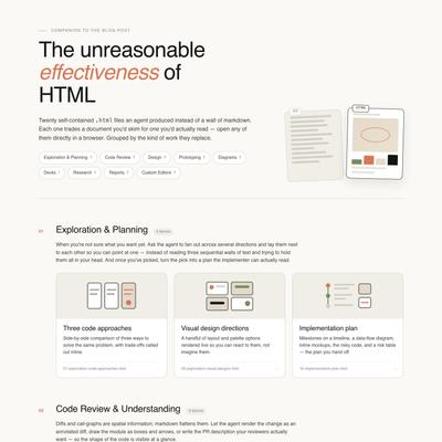 The unreasonable effectiveness of HTML — examples