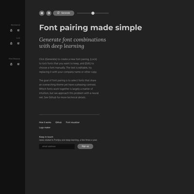 Fontjoy - Generate font pairings in one click