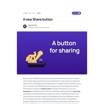 A new Share button - Mastodon Blog