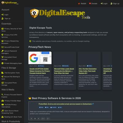 Best Privacy Tools & Secure Software in 2026 | Digital Escape Tools