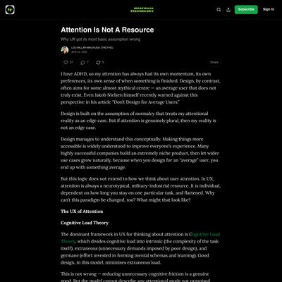 Attention Is Not A Resource