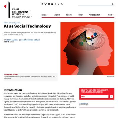 AI as Social Technology | Knight First Amendment Institute