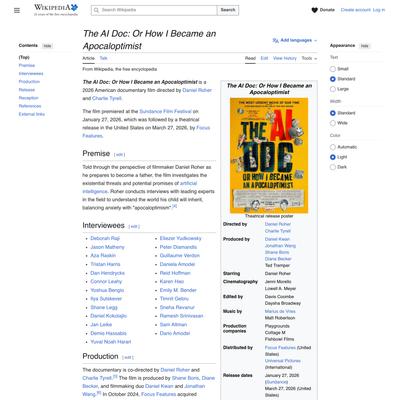 The AI Doc: Or How I Became an Apocaloptimist - Wikipedia