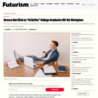 Bosses Horrified as "AI Native" College Graduates Hit the Workplace