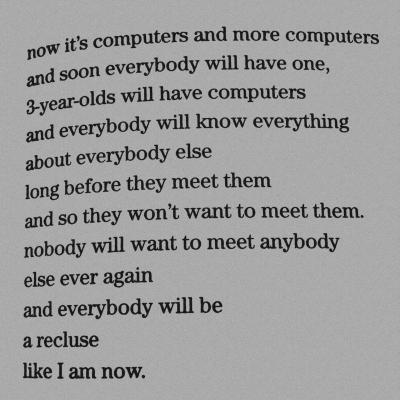computers by charles bukowski