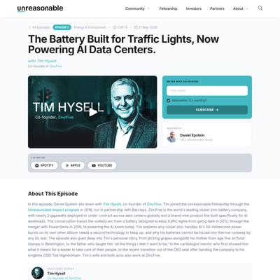 The Battery Built for Traffic Lights, Now Powering AI Data Centers. - Unreasonable Stories with Tim Hysell