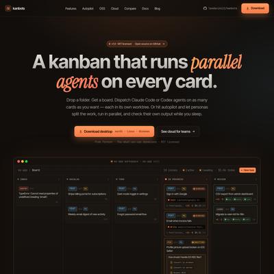 KanBots — a kanban that runs parallel agents