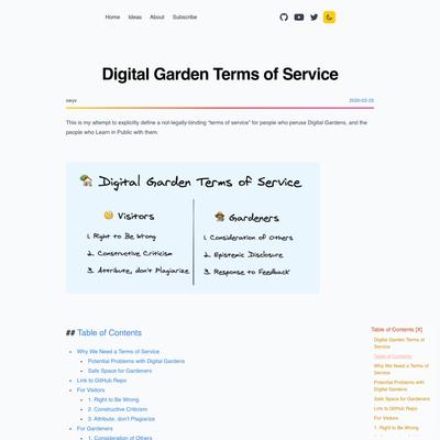 Digital Garden Terms of Service