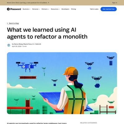 What we learned using AI agents to refactor a monolith | 1Password