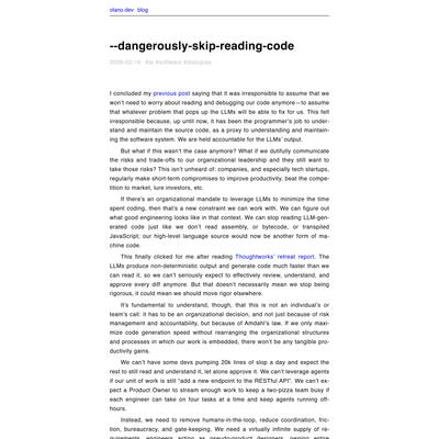 -​-dangerously-skip-reading-code | olano.dev