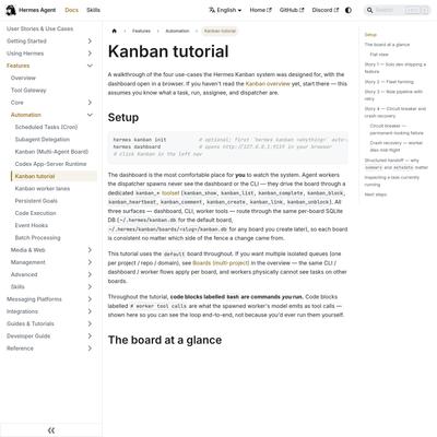 Kanban tutorial | Hermes Agent