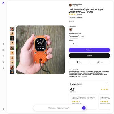 elrow industries miniphone ultra (mpu) case for Apple Watch Ultra 1/2/3 - orange - Shop