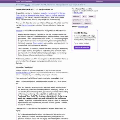 Notes on Pope Leo XIV’s encyclical on AI