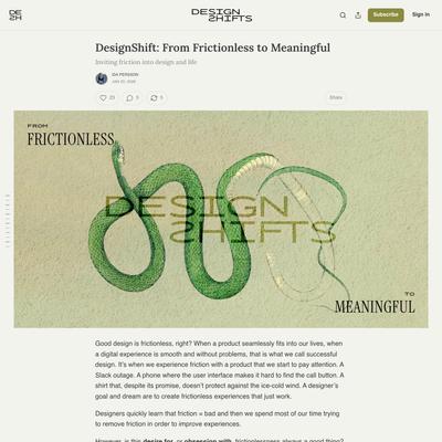 (1) DesignShift: From Frictionless to Meaningful