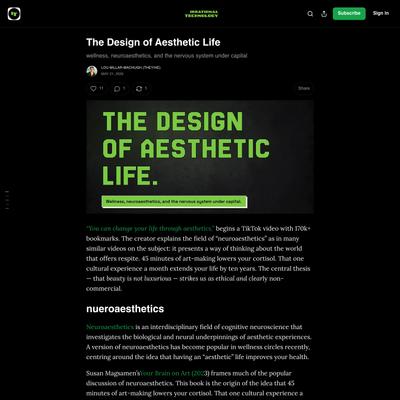 (1) The Design of Aesthetic Life