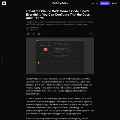 I Read the Claude Code Source Code. Here's Everything You Can Configure That the Docs Don't Tell You.