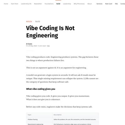 Vibe Coding Is Not Engineering