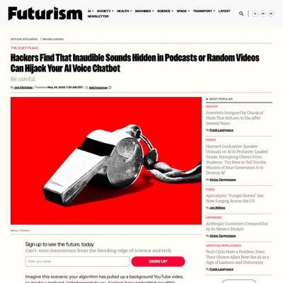 Hackers Find That Inaudible Sounds Hidden in Podcasts or Random Videos Can Hijack Your AI Voice Chatbot