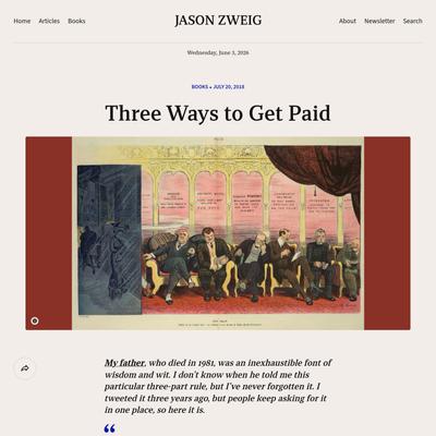 Three Ways to Get Paid – Jason Zweig