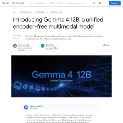 Introducing Gemma 4 12B