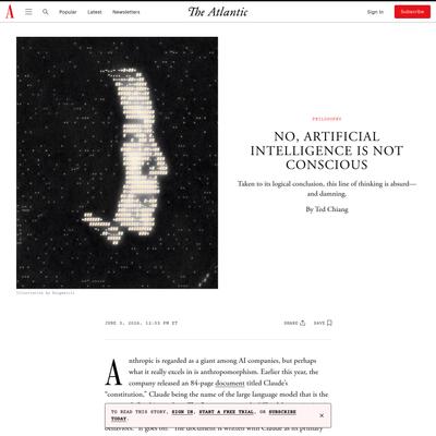 No, Artificial Intelligence Is Not Conscious - The Atlantic