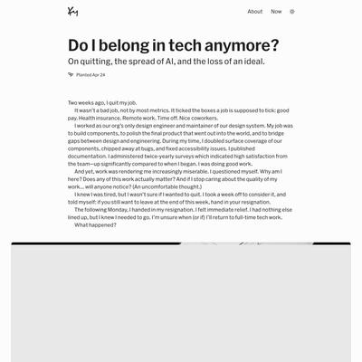 Do I belong in tech anymore? · Ky Decker