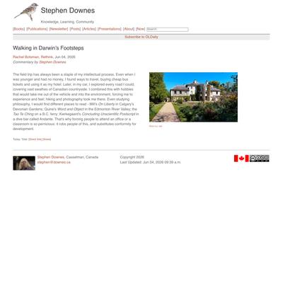 Downes.ca ~ Walking in Darwin’s Footsteps