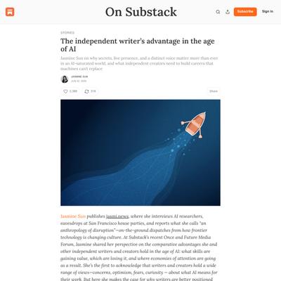 The independent writer’s advantage in the age of AI