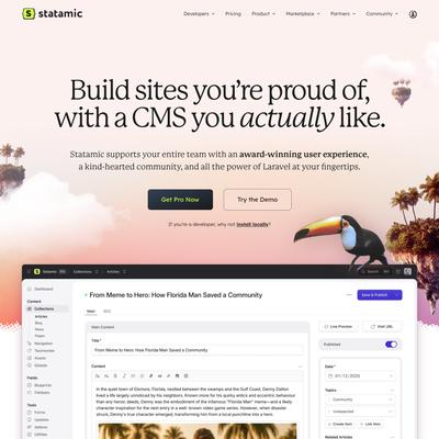 Statamic — the answer to your frustrating CMS problems.