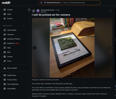 I sell 3d printed art for runners : r/StartupSoloFounder