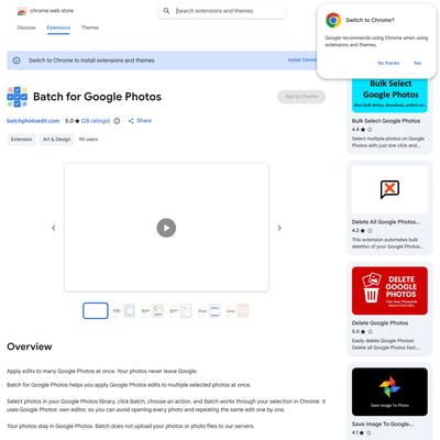 Batch for Google Photos - Chrome Web Store