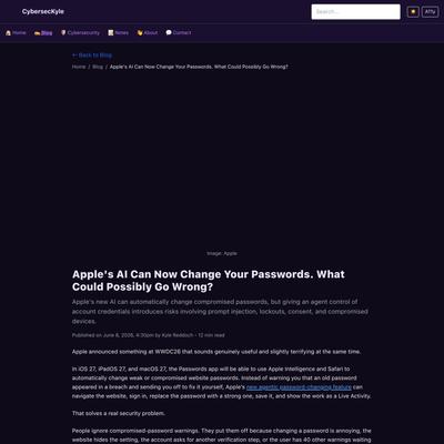 Security Risks of Apple's AI Changing Your Passwords - CybersecKyle