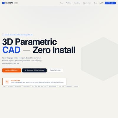 NASSCAD — Free Browser-Based CAD | No Login, No Install | Best Alternative to Tinkercad & Fusion 360