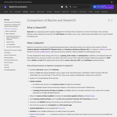 Comparison of Bazzite and SteamOS - Bazzite Documentation