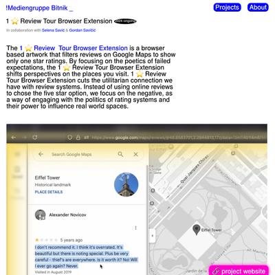 1 ⭐ Review Tour Browser Extension – !Mediengruppe Bitnik