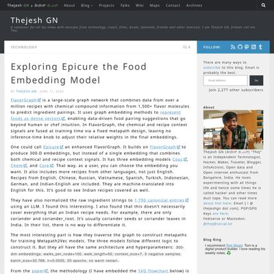 Exploring Epicure the Food Embedding Model – Thejesh GN