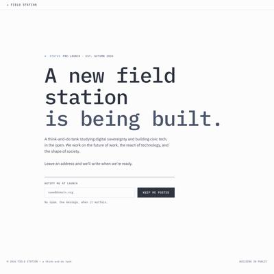 Field Station — Coming Soon