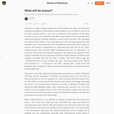 What will be scarce?