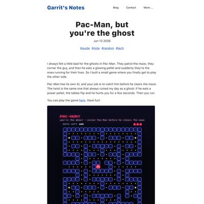Pac-Man, but you're the ghost | Garrit's Notes