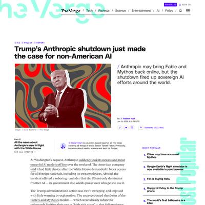 Trump’s Anthropic shutdown just made the case for non-American AI | The Verge