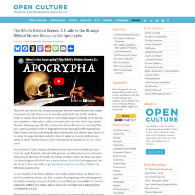 The Bible’s Deleted Scenes: A Guide to the Strange Biblical Stories Known as the Apocrypha