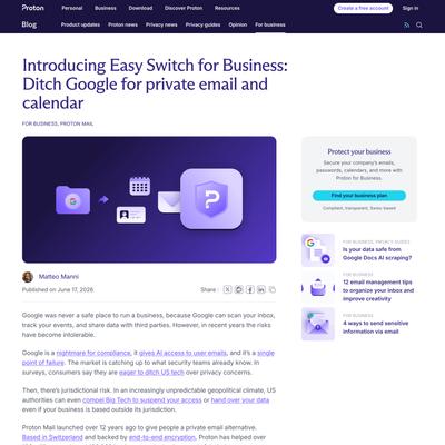 Switch your business from Gmail to Proton Mail | Proton