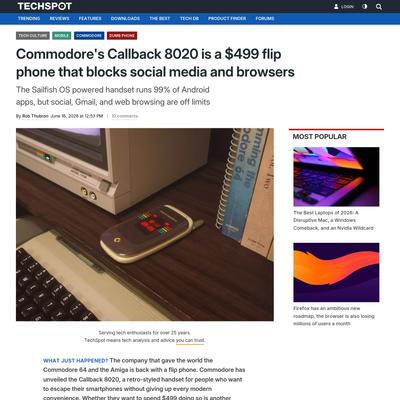 Commodore's Callback 8020 is a $499 flip phone that blocks social media and browsers | TechSpot